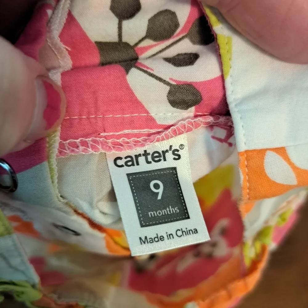 Baby Girl Dress Bundle 6-9M Carter's H&M Floral Polka Dot Dolphin 3 Piece Set